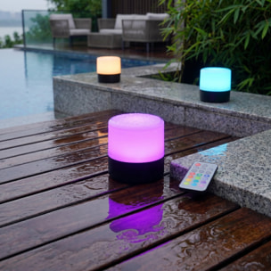 Lampe de table décoration LED blanc + RGB rechargeable avec télécommande BOLO H10cm