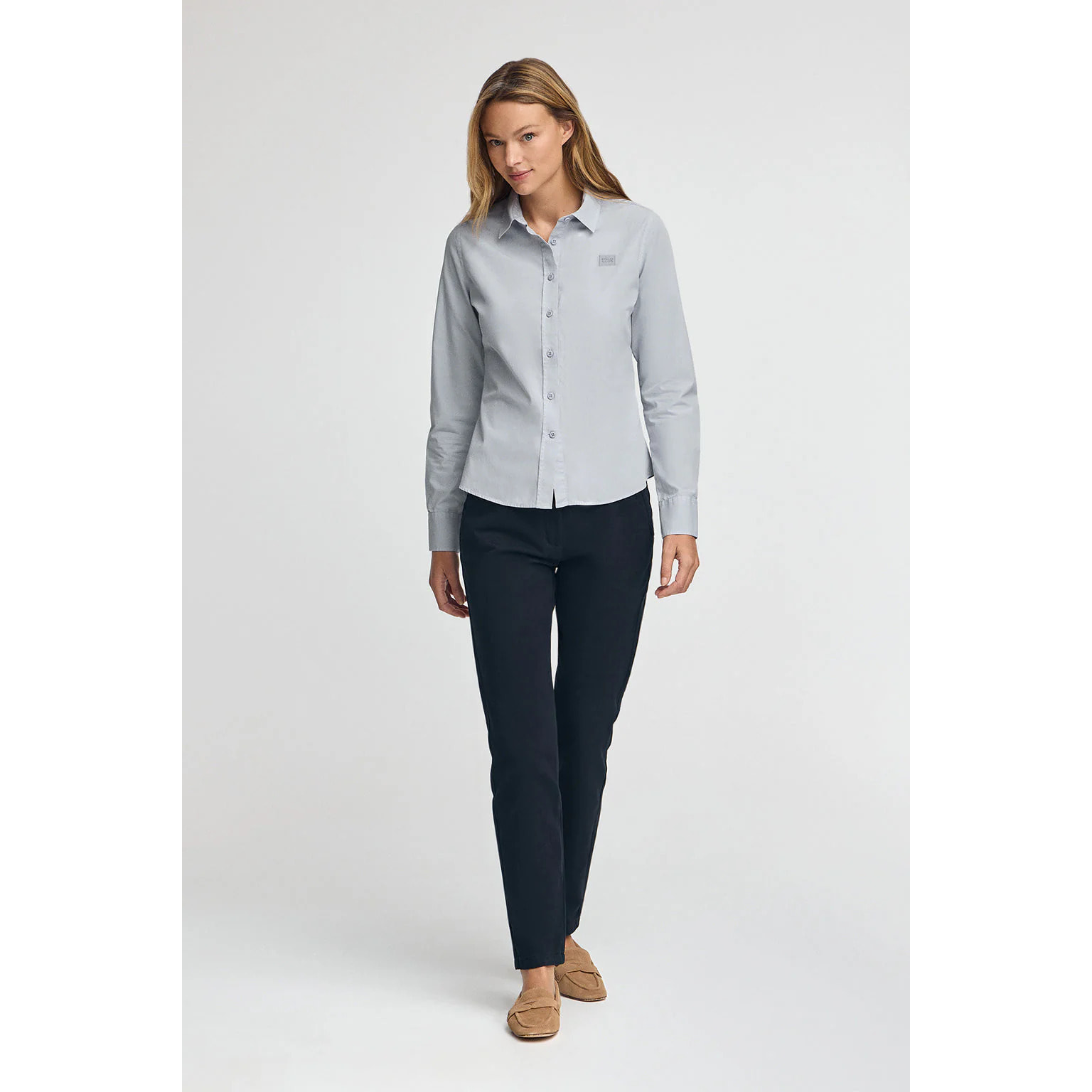 Camisa azul claro de corte slim con logo Polo Club