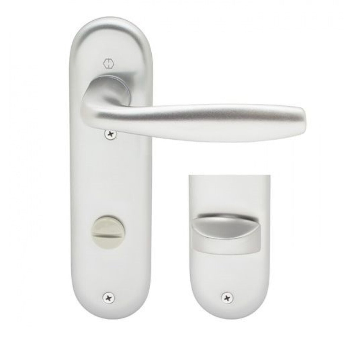 Ensemble de porte sur plaque New york - entr.165mm - WC - aspect inox F9 - 1810/318KN - 3398456