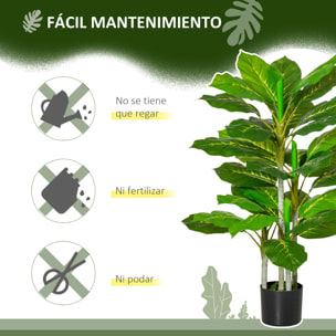 Conjunto de 2 Plantas Artificiales 95 cm Árboles Artificiales con 33 Hojas y Maceta para Interior y Exterior Decoración Salón Oficina Verde