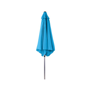 Parasol jardin droit Alu "Sol" - Rond - Ø 3m - Bleu