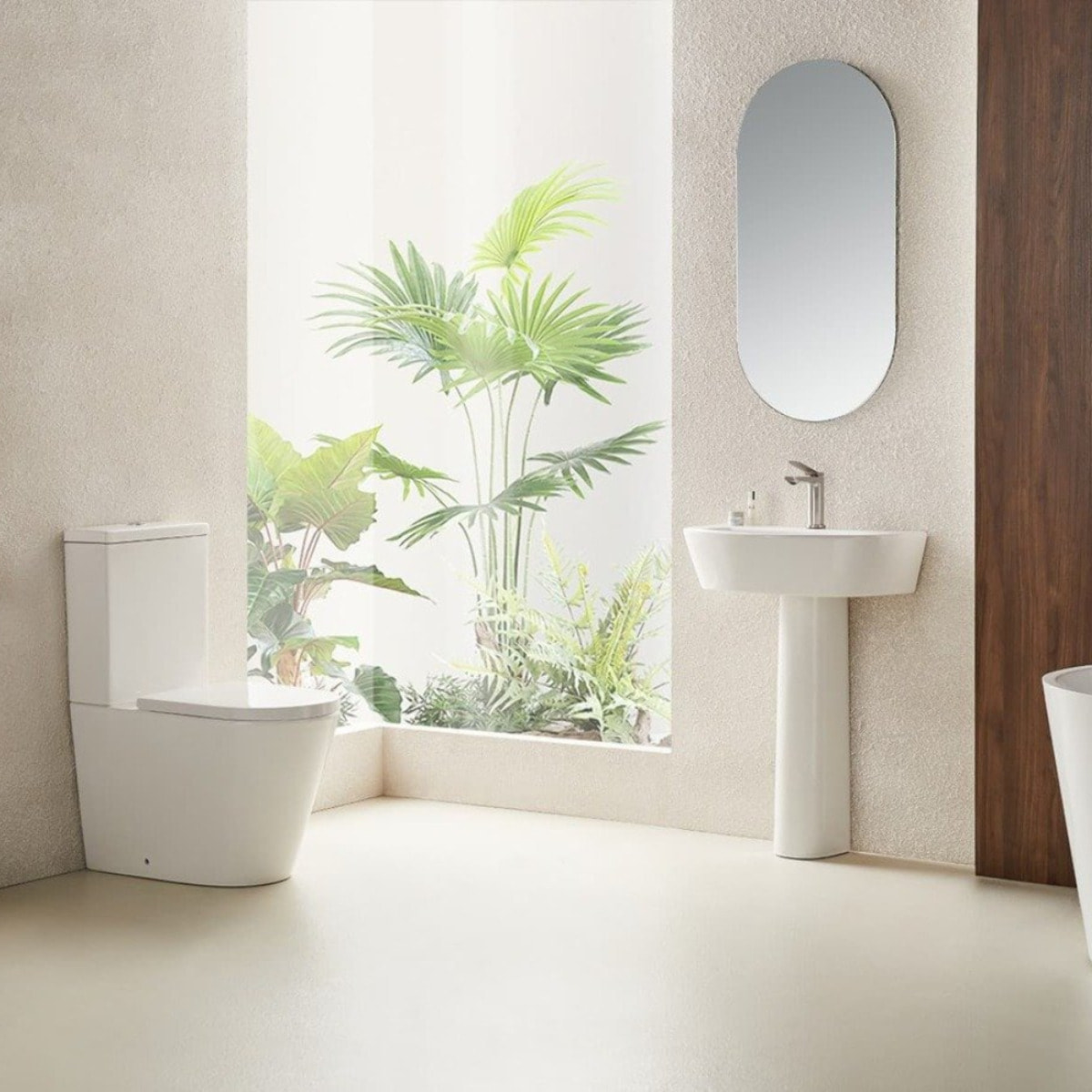Project Combi WC à poser sans bride en céramique avec abattant SoftClose, blanc (SATPRO31)
