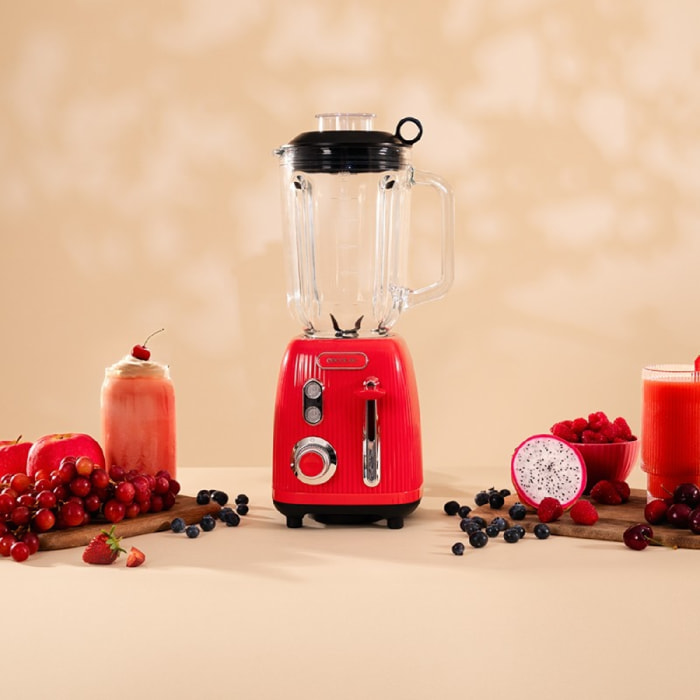 Cecotec Blender Mixeur Retro Power Black Titanium RetroRed. Puissance Maximale d