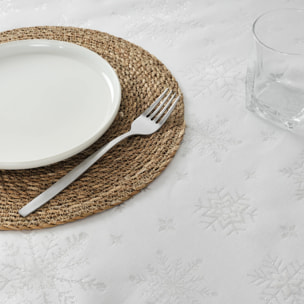Nappe en tissu jacquard fil d'argent PSC4821