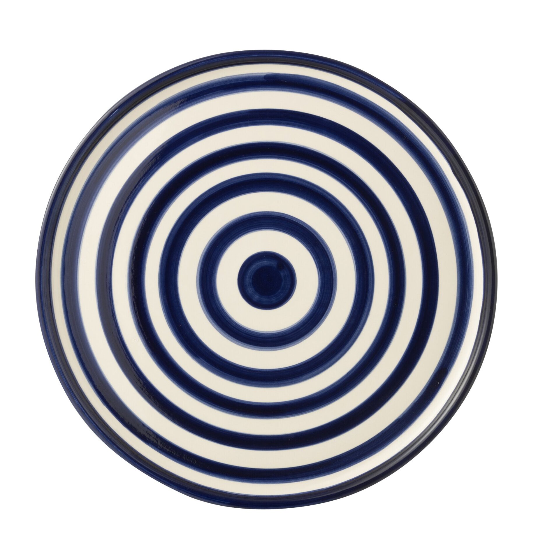 J-Line assiette Granada Stripes - céramique - blanc/bleu