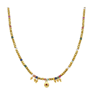 Collar con Cristal Multicolor acabado oro 18k