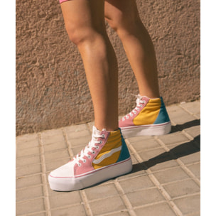 Zapatillas de tela altas multicolor con plataforma