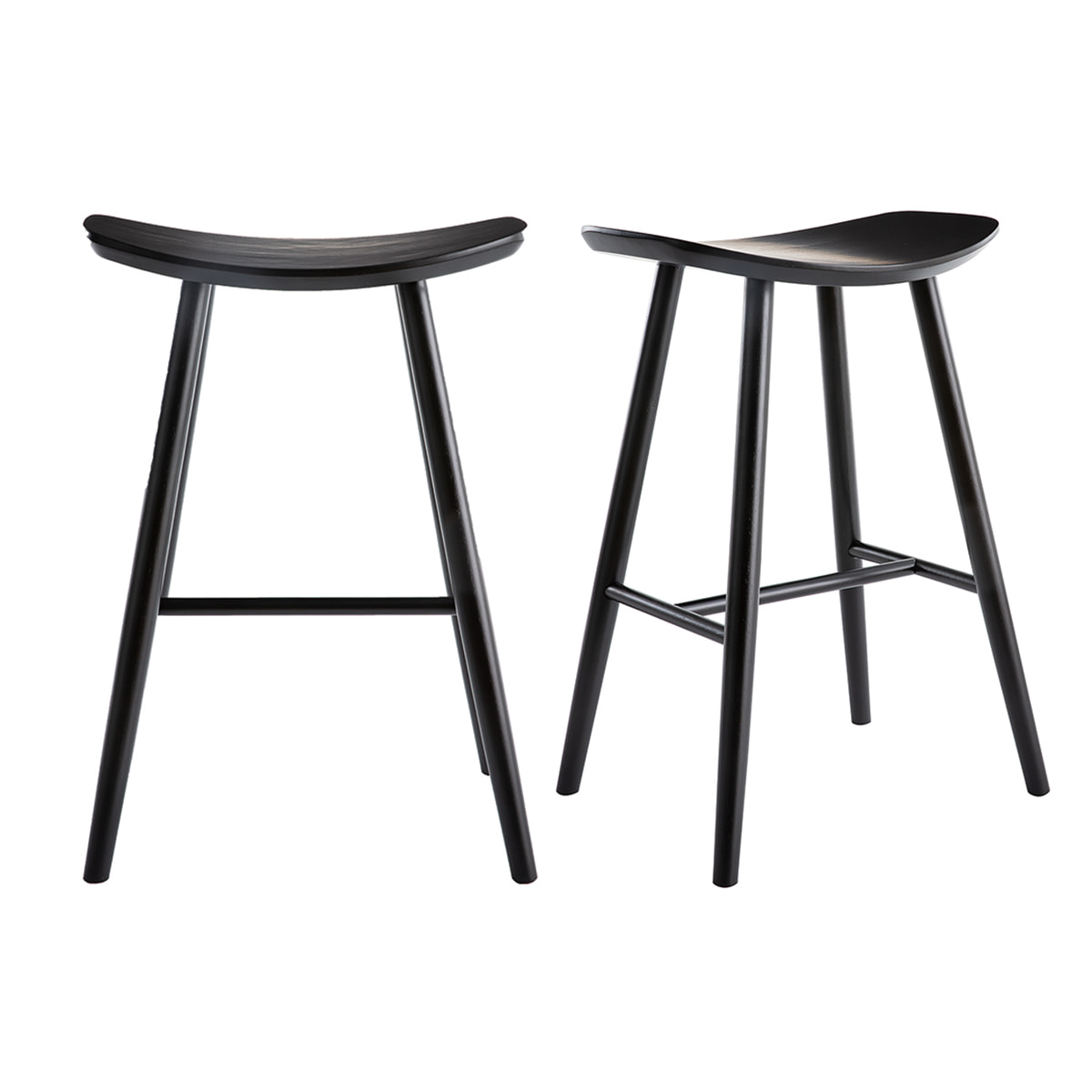 Tabourets de bar noirs H65 cm (lot de 2) DEMORY