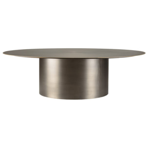 JAMES - Table basse ronde 120x120cm en fer noir et bordure dorée