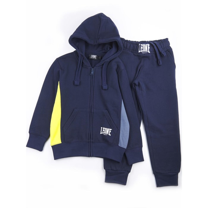 Tuta da bambino con cappuccio e zip logo piccolo Basic