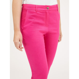 Motivi - Pantaloni capri misto lino - Fucsia