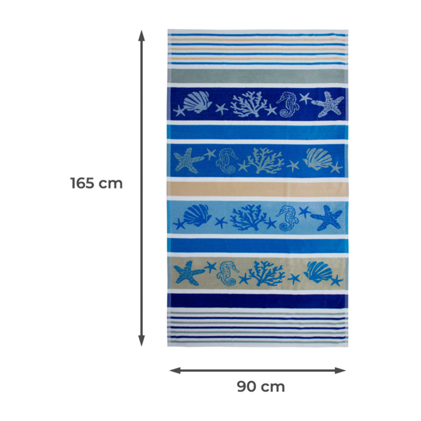 Telo Mare Spugna Jacquard Spiaggia Disegno Atlantic