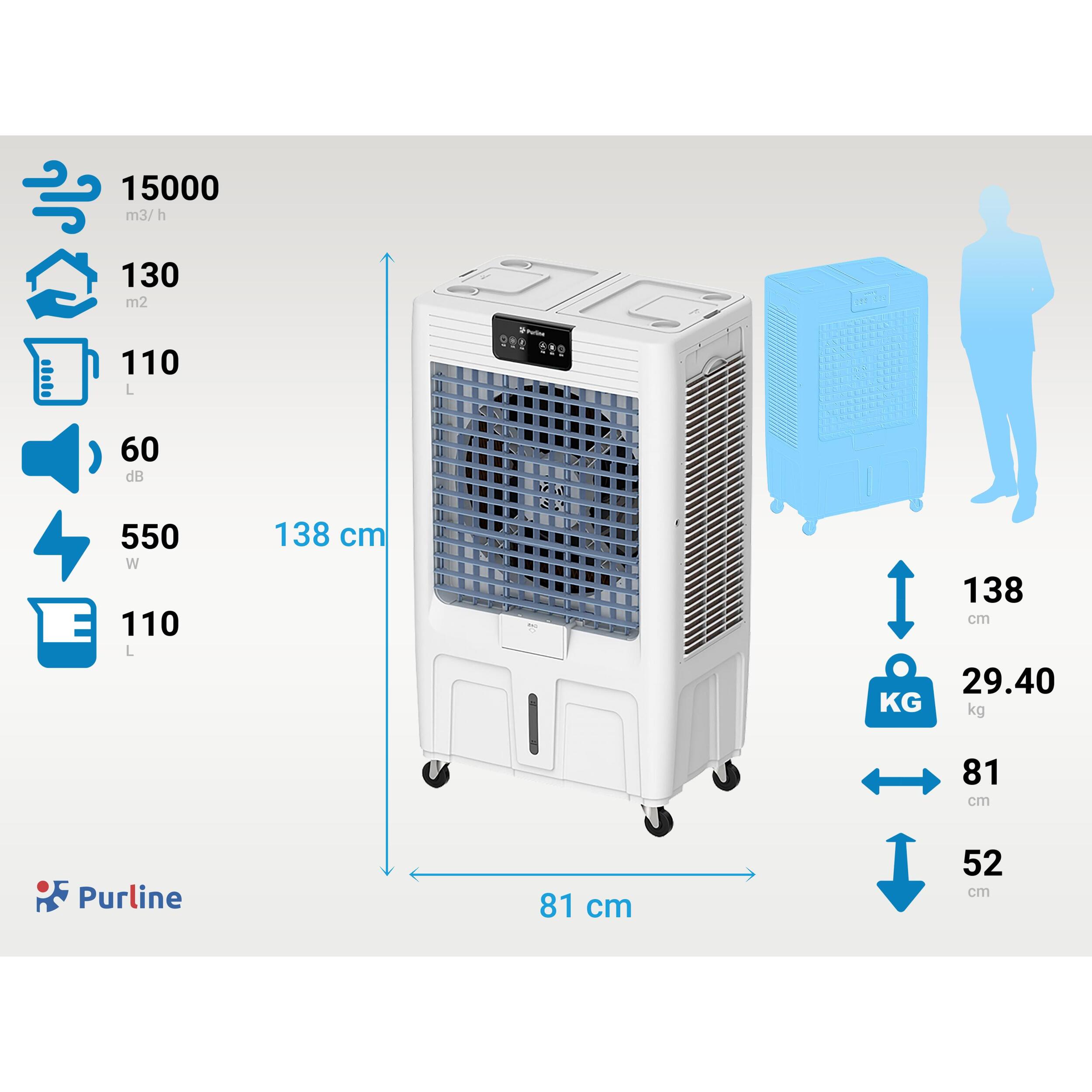 Refroidisseur évaporatif à haut débit avec panneau en cellulose