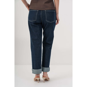 Kocca - Pantaloni in denim con risvolto Donna