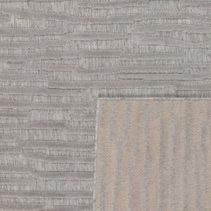 SANTORINI - Tapis d'intérieur/extérieur à motifs en relief rayure - Gris