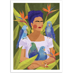 Affiche - Frida and birds - Raissa Oltmanns