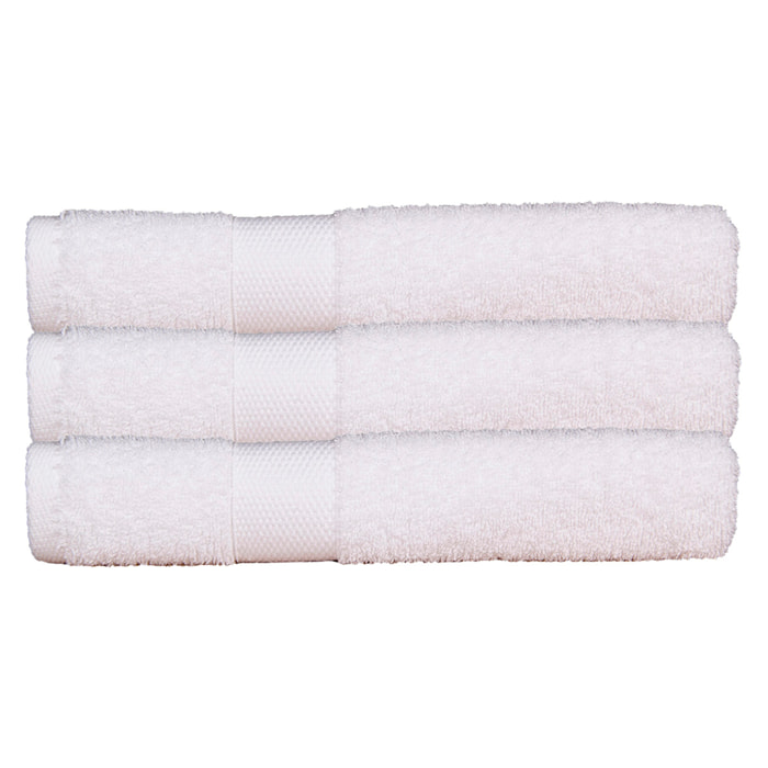 Lot de 3 maxi draps de bain 500 gr/m2 100%coton