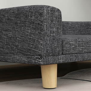 Sofá para Perros Grandes, 98x67x25 cm, Cama Elevada para Perros Tapizada con Cojín Lavable y Patas de Madera de Pino, Carga 40 kg, Gris Oscuro