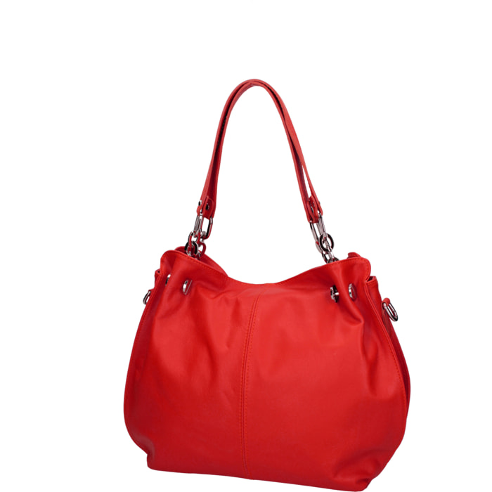 Borsa a spalla da Donna Charlotta in Vera Pelle Made in Italy 30x38x12 cm