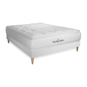 Ensemble George V + Sommier Tapissier multi-lattes cm d'épaisseur - Matelas à Ressorts ensachés et mémoire de forme de 28cm d'épaisseur