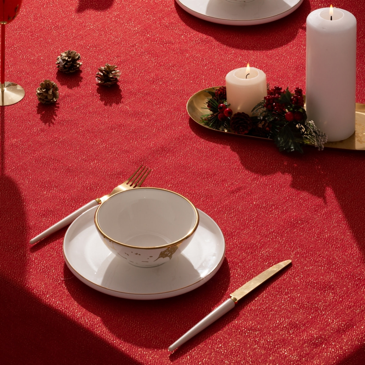 Mantel antimanchas EVOLET ROJO-ORO