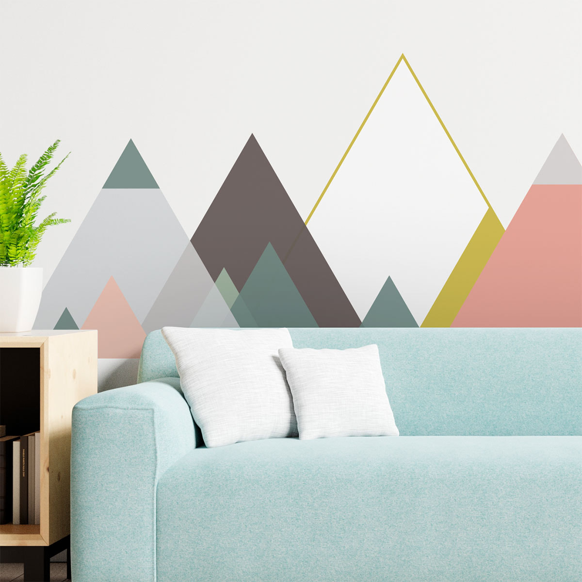 Stickers muraux - Décoration chambre salon - Autocollant Sticker mural géant montagnes scandinaves KRISTAL