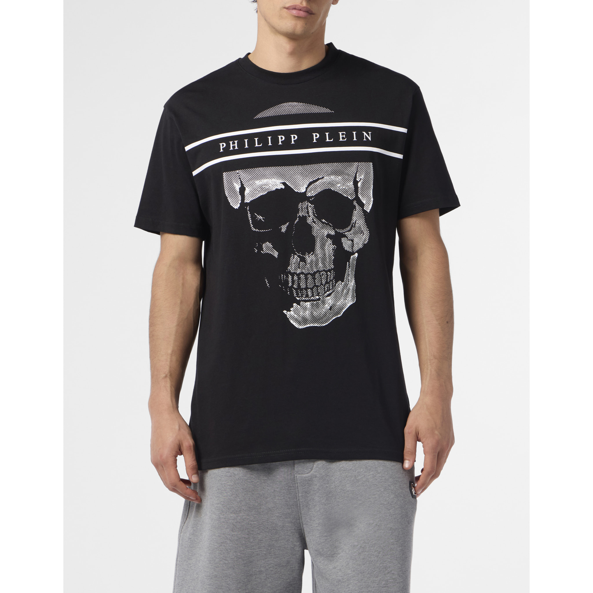PHILIPP PLEIN Round Neck T-Shirt Skull Logo Line