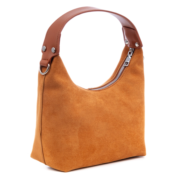 Atina borsa a tracolla in vera pelle scamosciata.