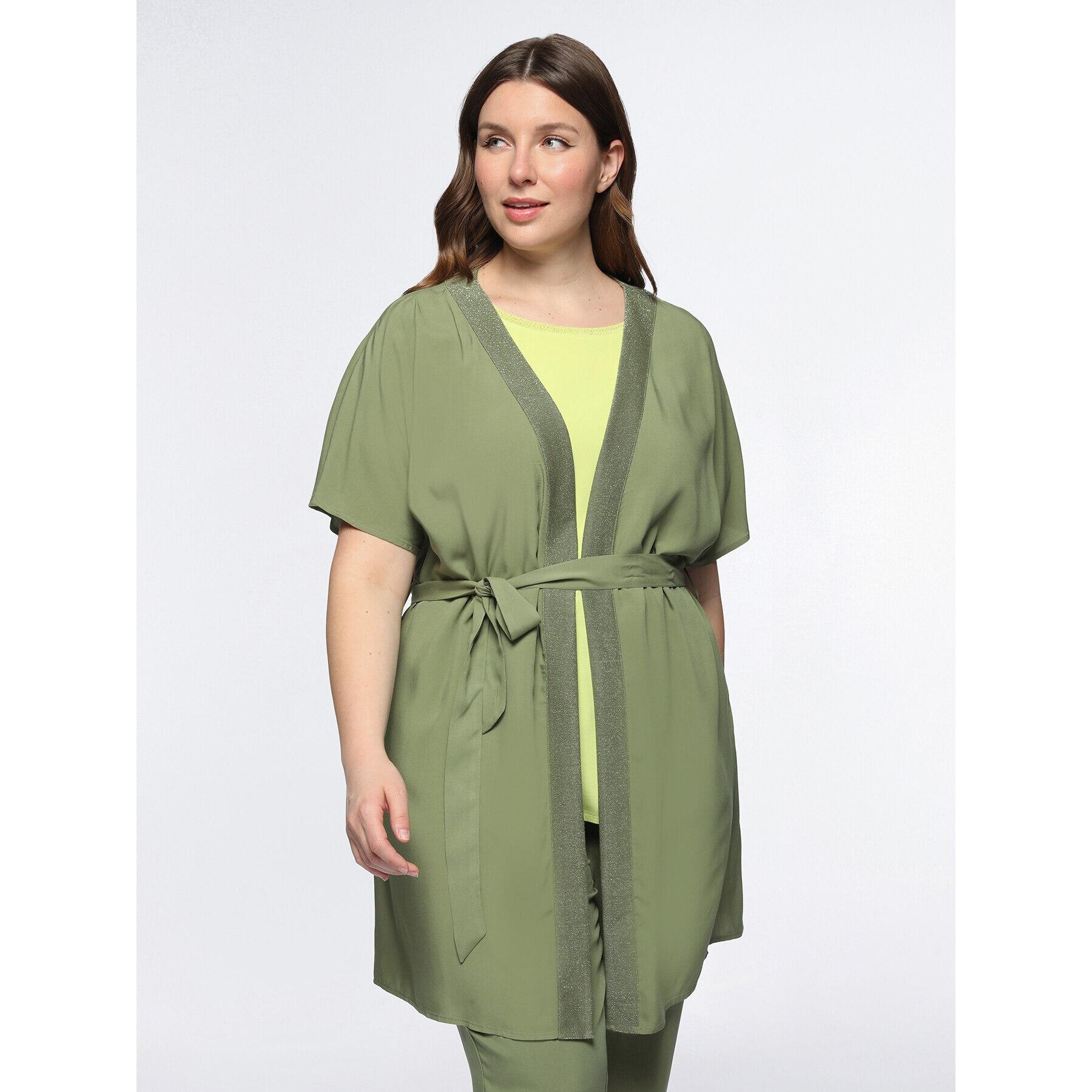 Fiorella Rubino - Blusa larga con cinturón en viscosa ECOVERO™ - Verde