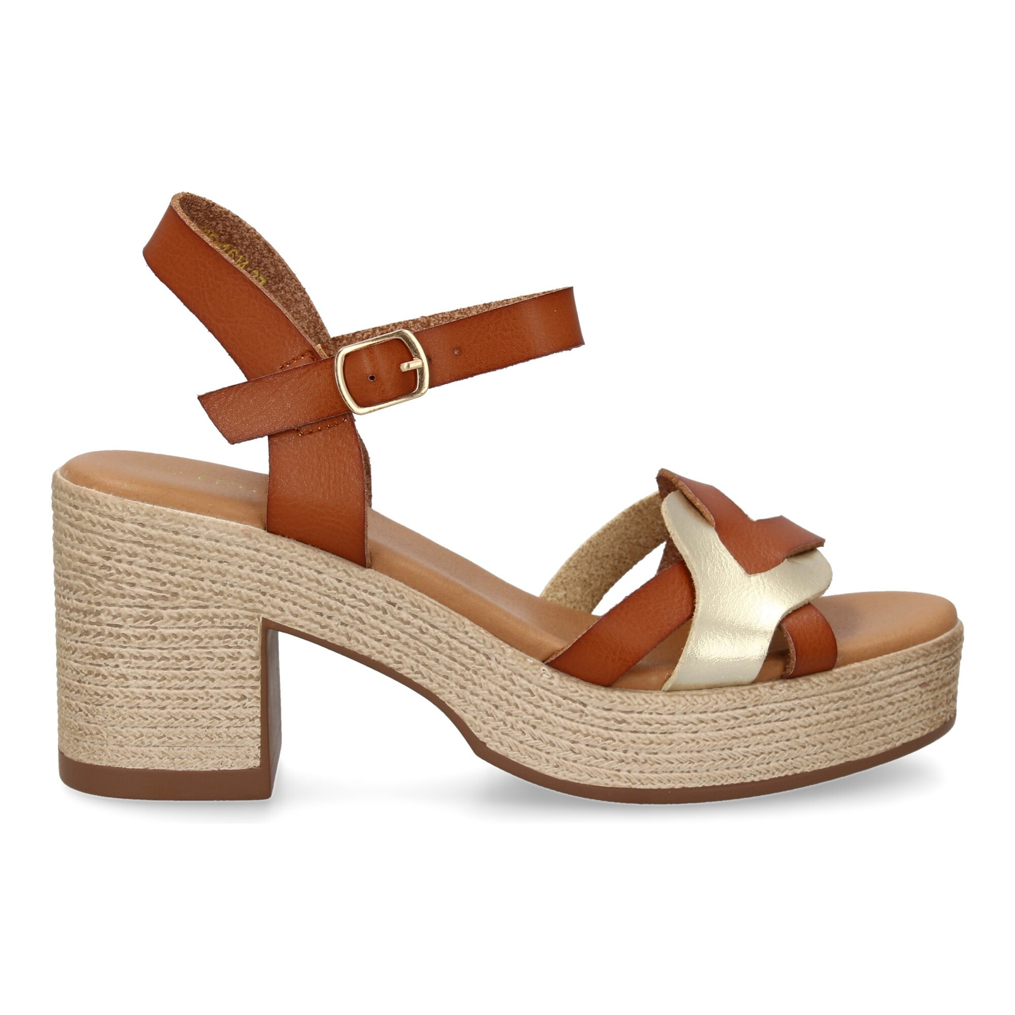 Sandalia de tacon para mujer diseño moderno elegante y comodo con tiras cruzadas en la pala