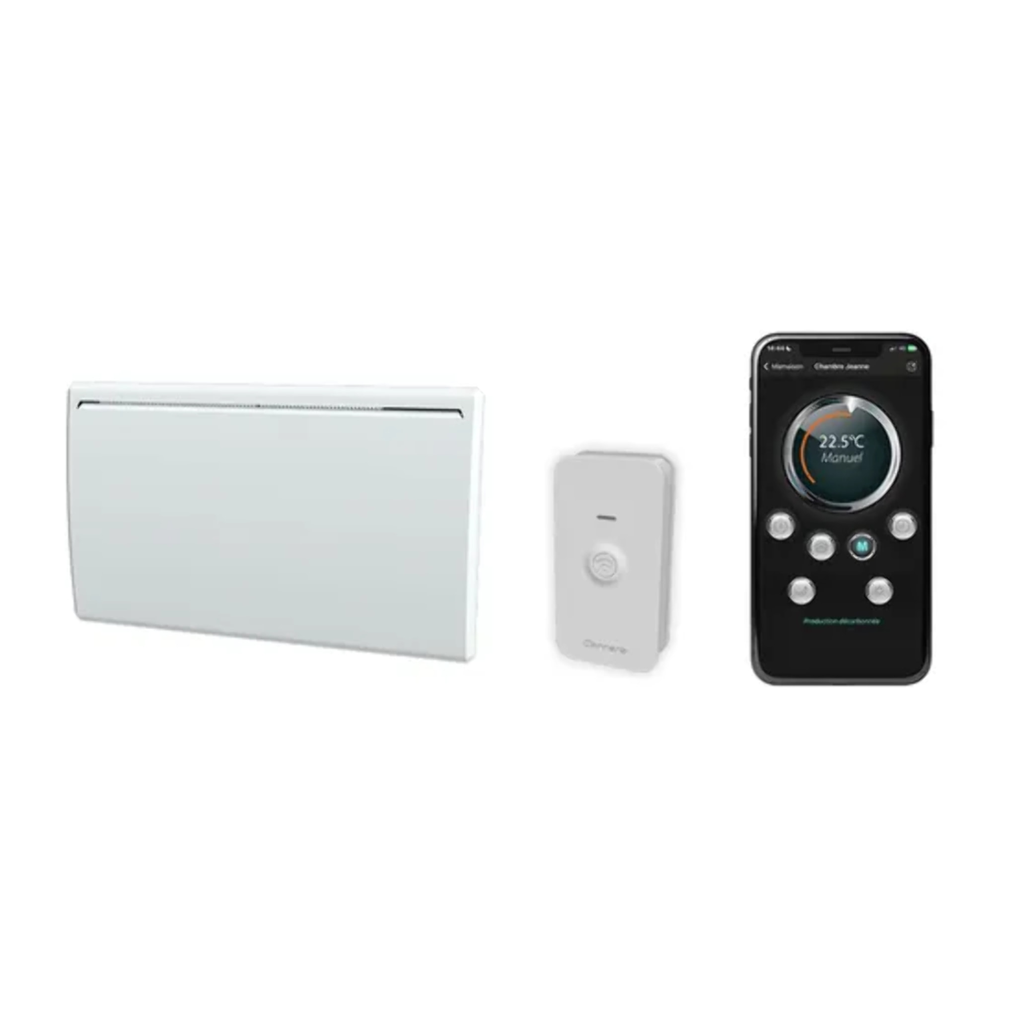 Radiateur électrique LCD céramique blanc 1500W UNO connecté