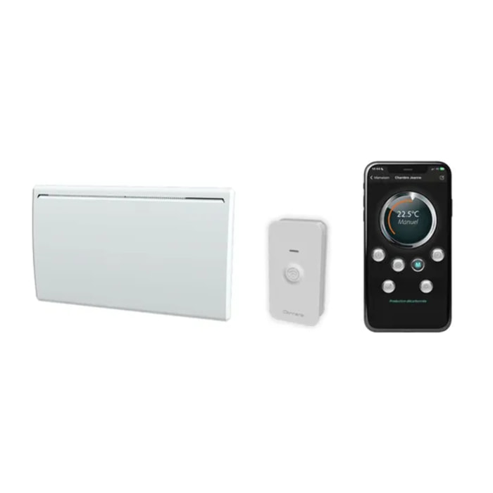 Radiateur électrique LCD céramique blanc 1500W UNO connecté