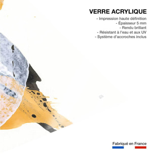 Tableau Coup de pinceau orangé Tableau plexiglas