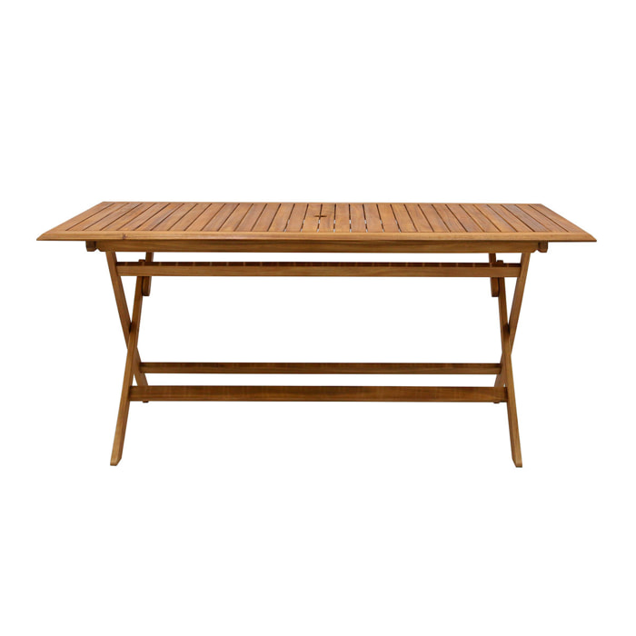 Table de jardin pliante rectangulaire en bois massif L170 cm SANTIAGO