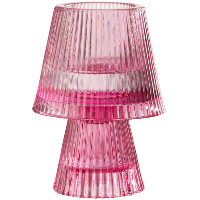 J-Line bougeoir Chapeau - verre - rose