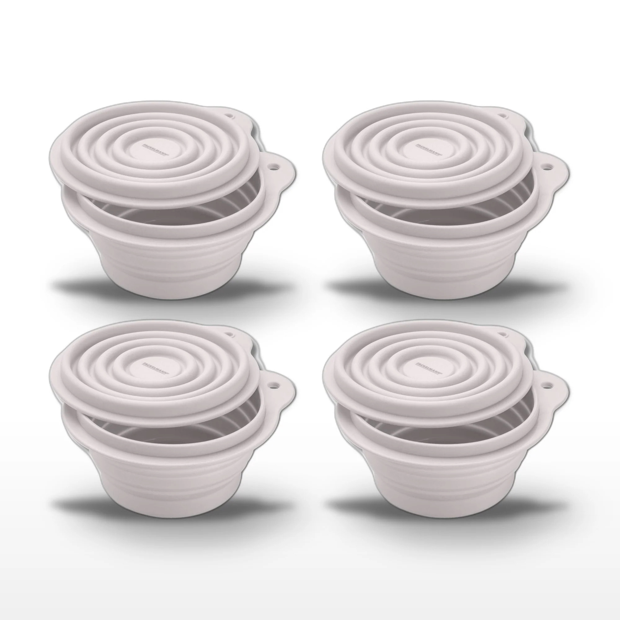 Lot de 4 Boîtes à Snacks Pliables en Silicone Blanc Fackelmann Storage