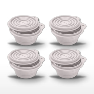Lot de 4 Boîtes à Snacks Pliables en Silicone Blanc Fackelmann Storage