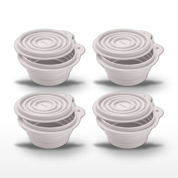 Lot de 4 Boîtes à Snacks Pliables en Silicone Blanc Fackelmann Storage