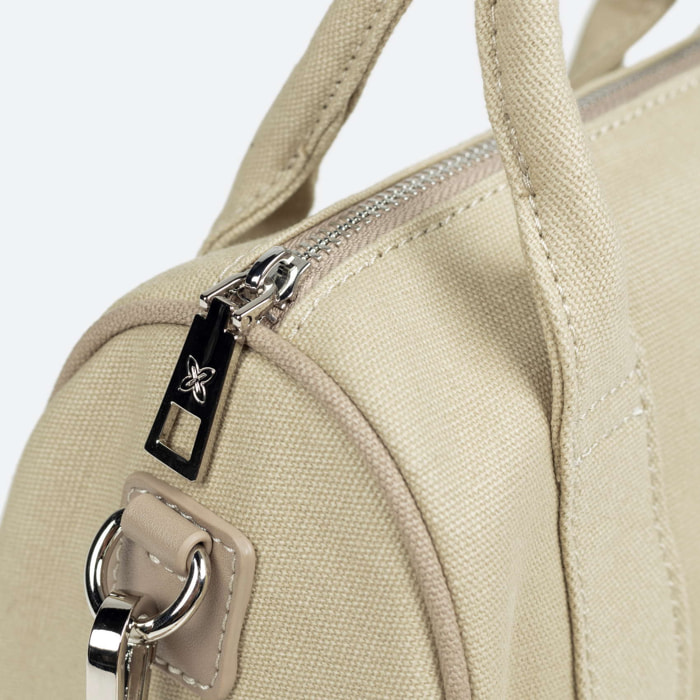 BOLSO CALA CROSSBODY BARREL C/TAUPE + ORANGE