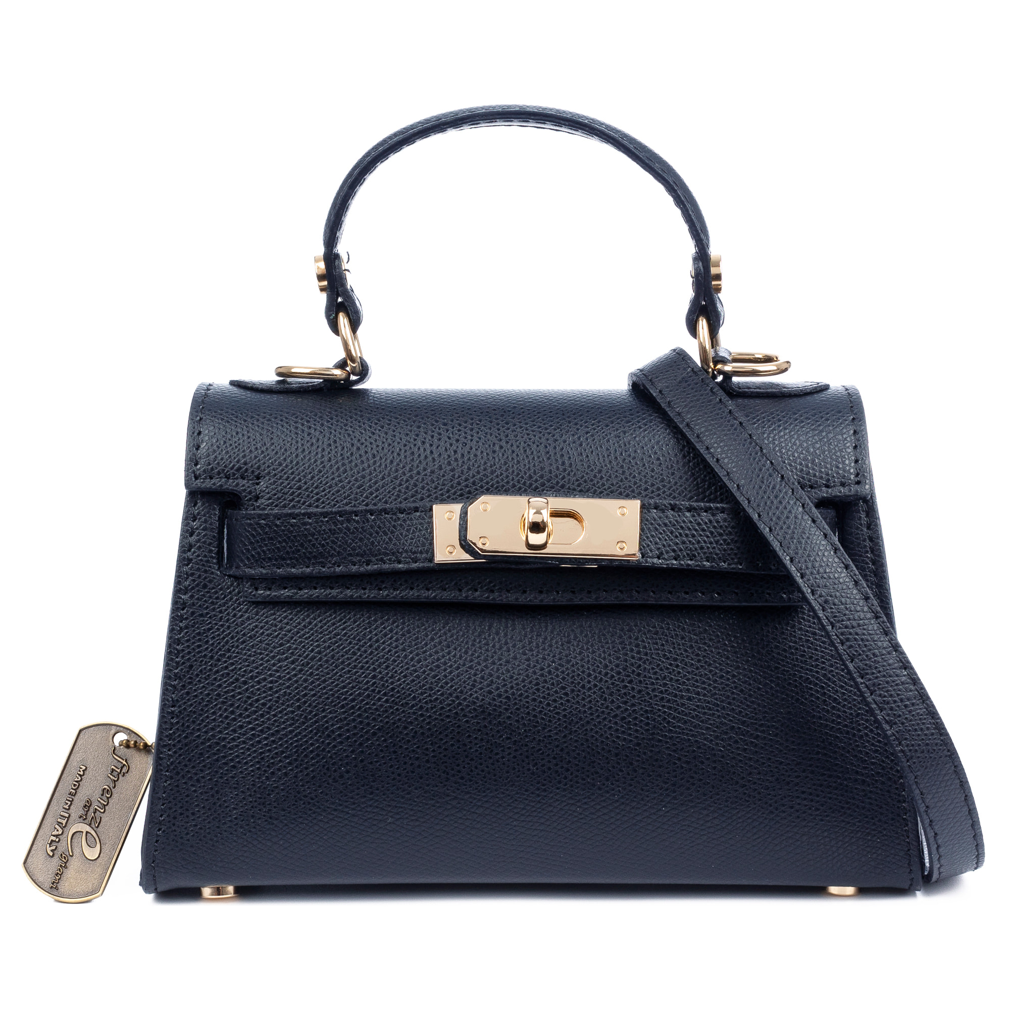 Asciano borsa a mano in pelle autentica Palmellato con chiusura design esclusivo e tracolla