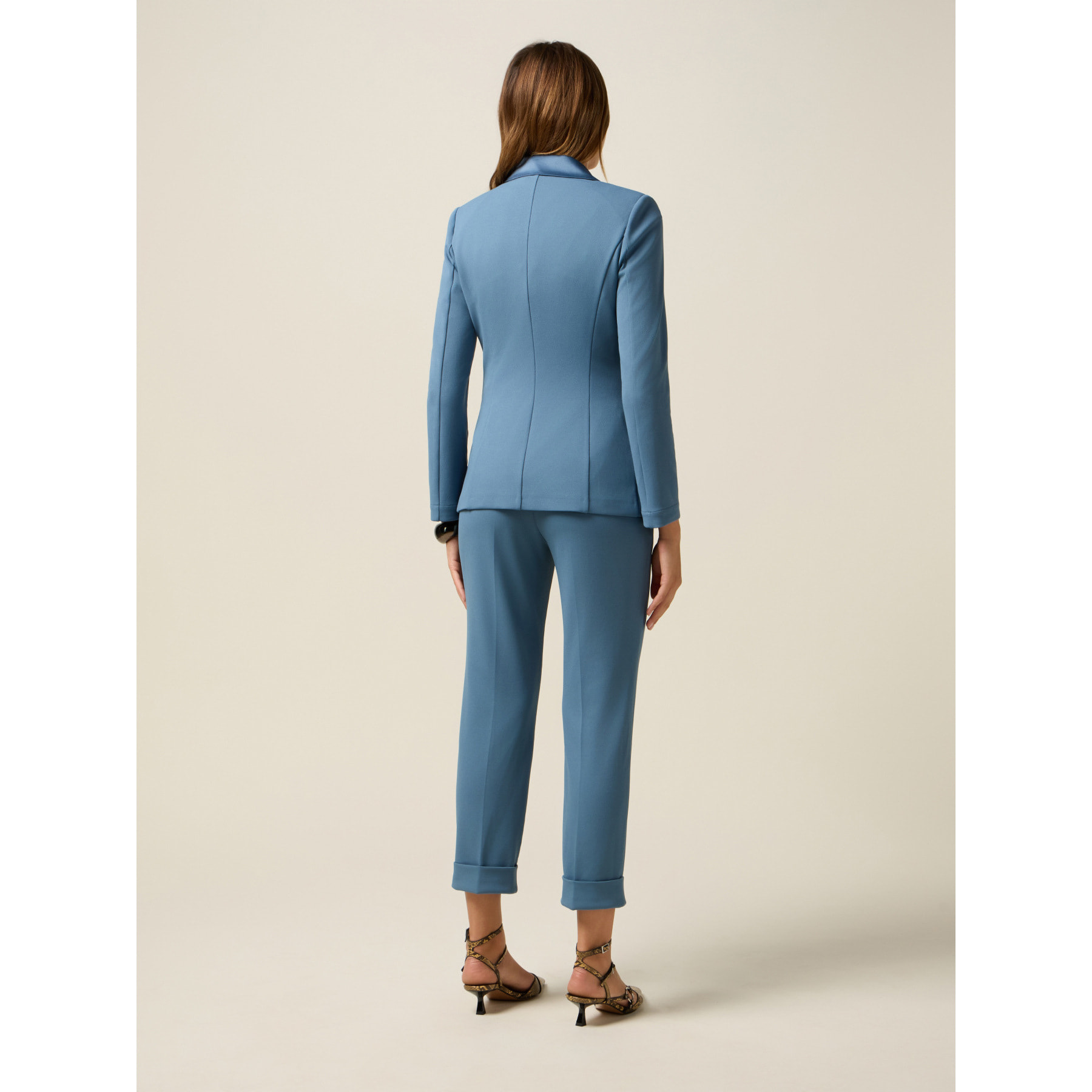 Oltre - Blazer doppiopetto con bottoni foderati - Azzurro