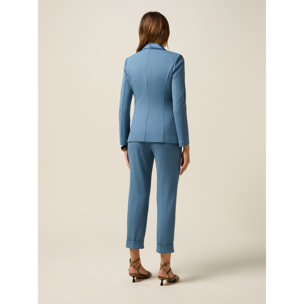 Oltre - Blazer doppiopetto con bottoni foderati - Azzurro