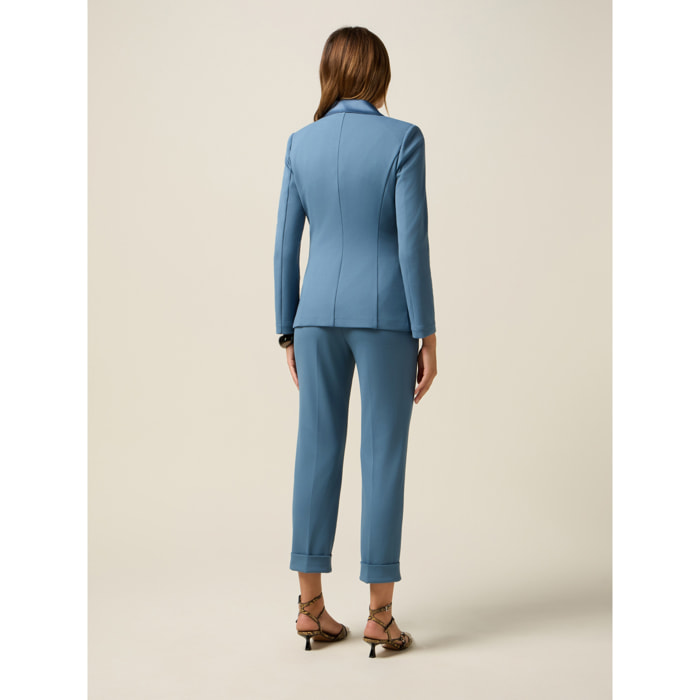 Oltre - Blazer doppiopetto con bottoni foderati - Azzurro