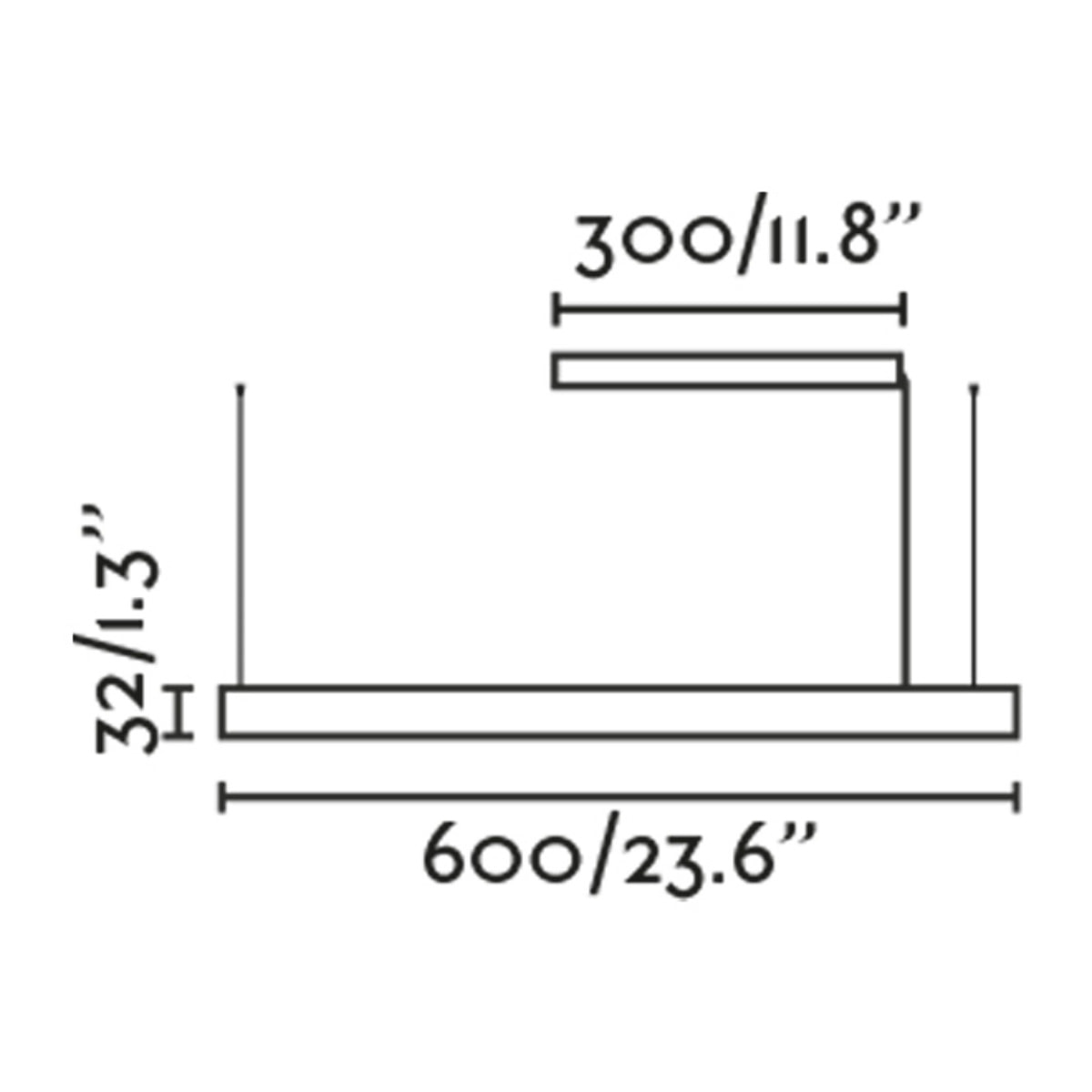 VICO 600 Colgante negra con florón de superficie