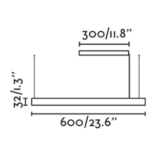 VICO 600 Colgante negra con florón de superficie