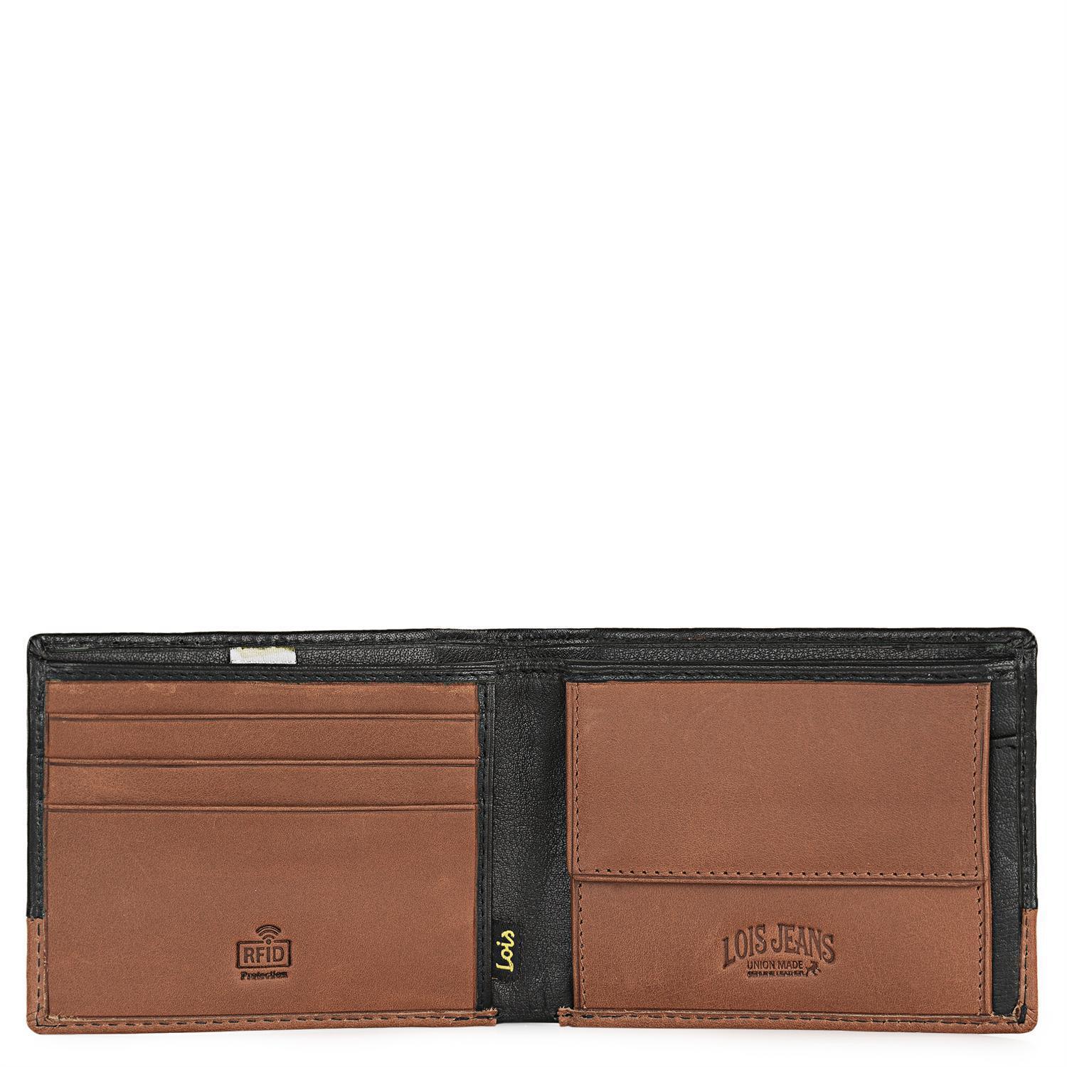 Cartera Hombre Piel Lois Durham Negro-Tan