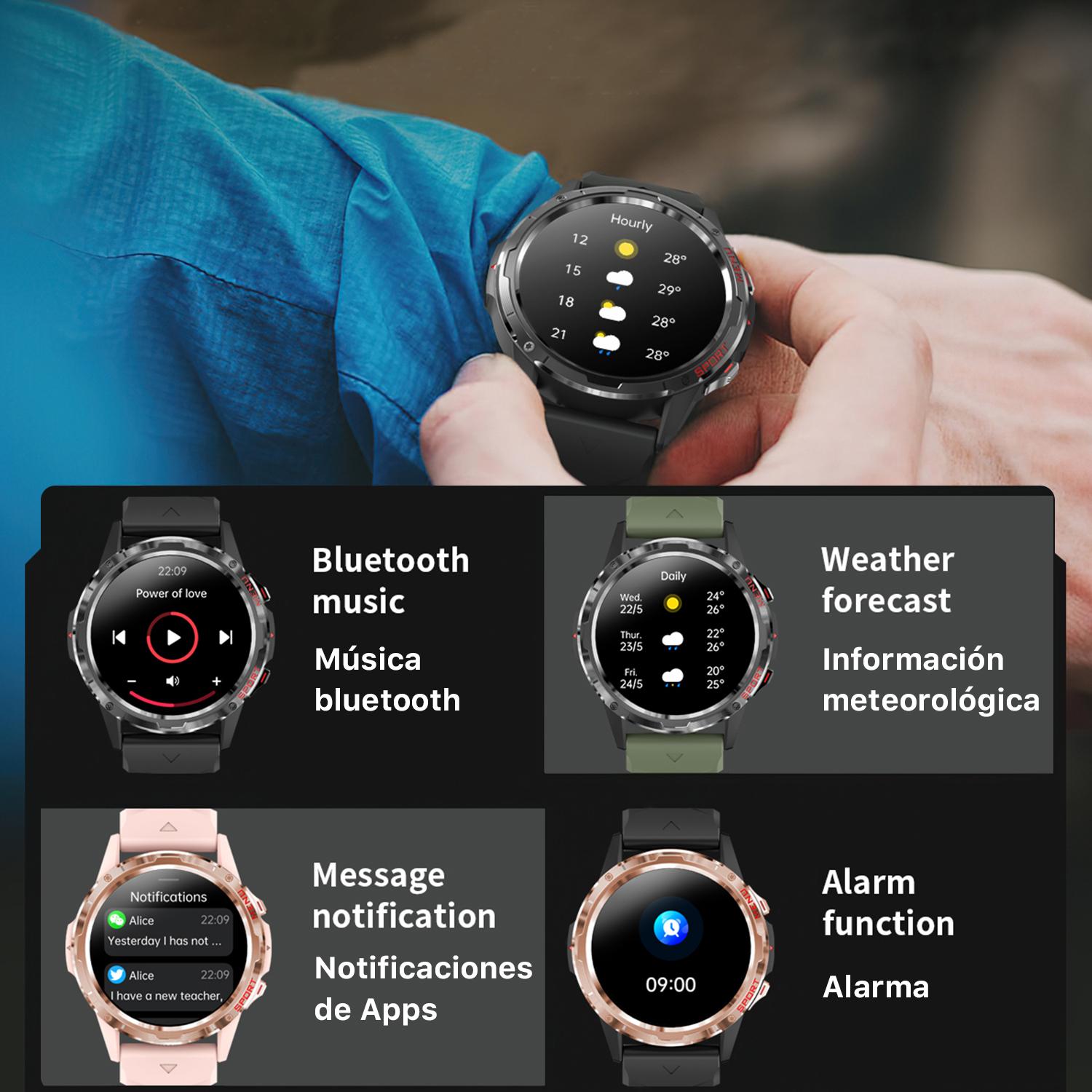 Smartwatch H70 con cardiofrequenzimetro e misuratore di pressione. Più di 20 modalità sportive, notifiche delle app.