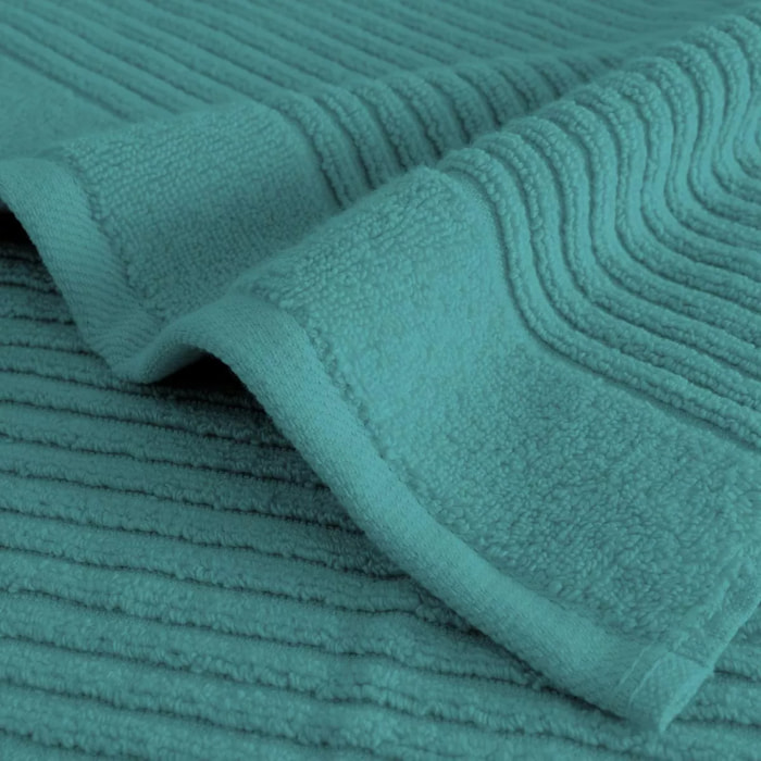 Drap de bain pur coton 560 g/m² uni vert Vitae emeraude