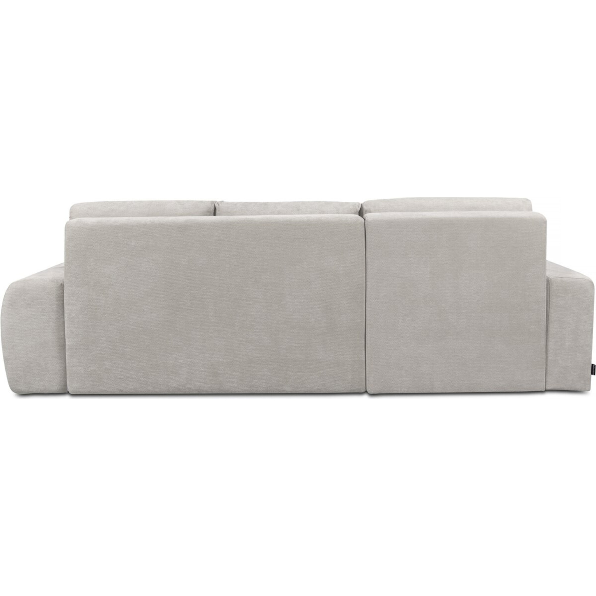 Canapé d'angle gauche convertible en tissu chenille "Verneuil" - 3 places - Beige