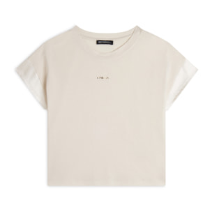 T-shirt corta in jersey con maniche effetto seta